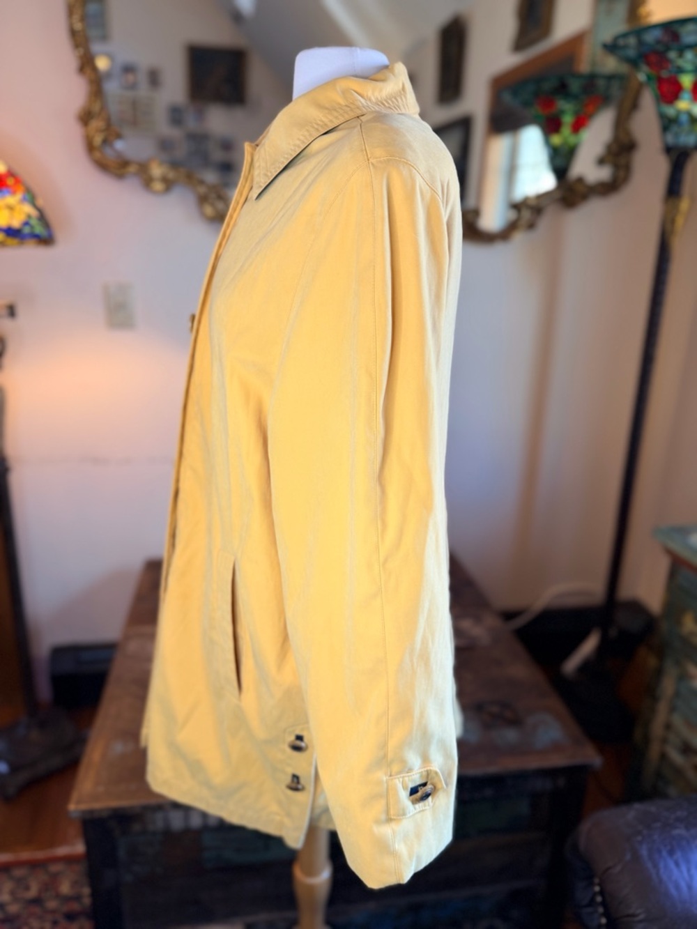 Lightweight Women's Mustard Trench Coat - Picture 7 of 15